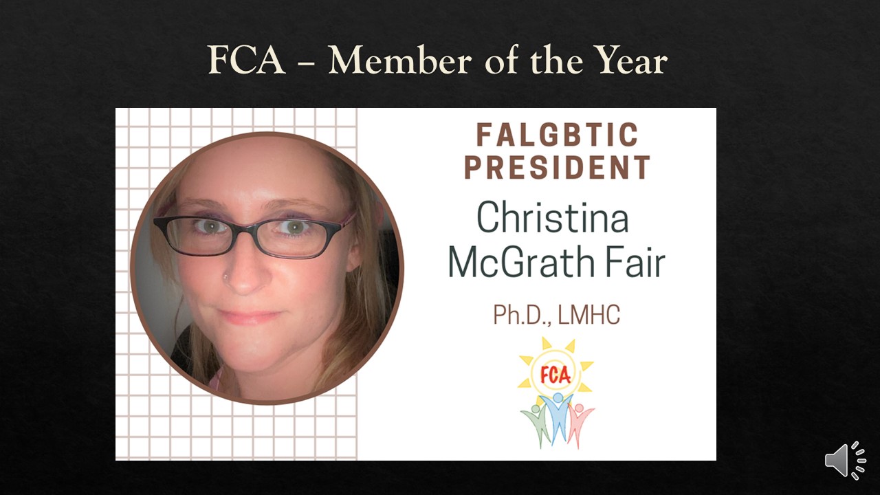 Member of the Year Award 2021 Dr. Christina McGrath Fair