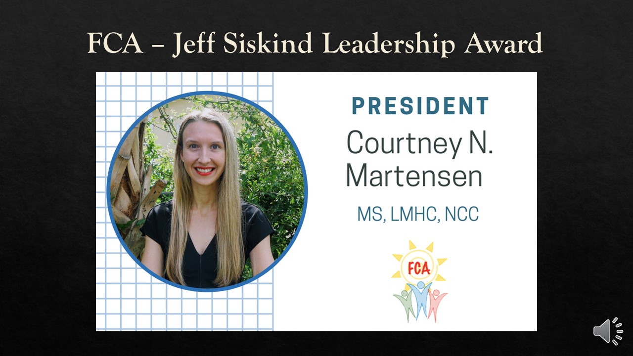 Jeff Siskind Leadership Award 2021 Winnter Courtney N. Martensen